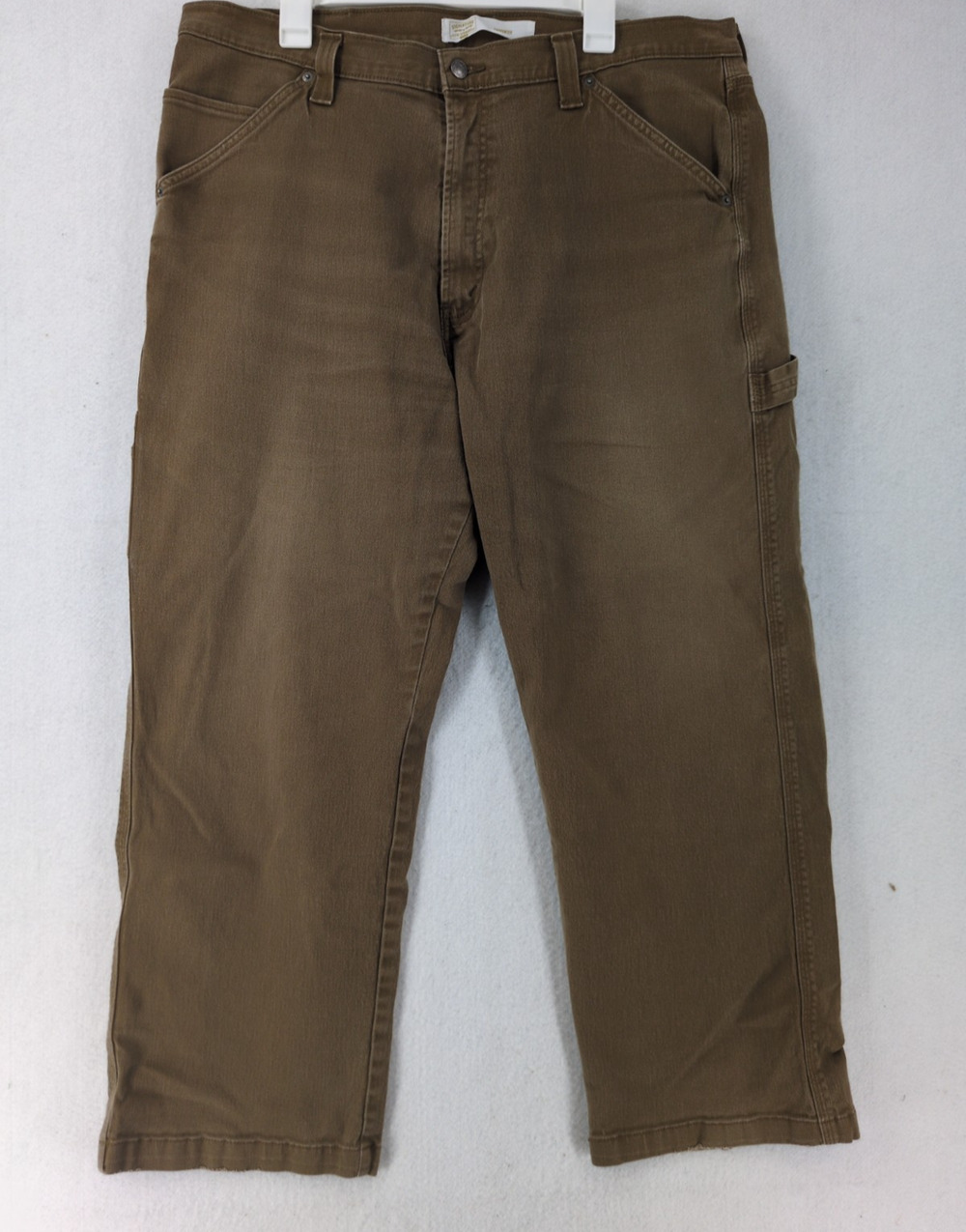 Levi Strauss Pants Men's 40X30 Signature Workwear Carpenter Cargo Canvas Brown